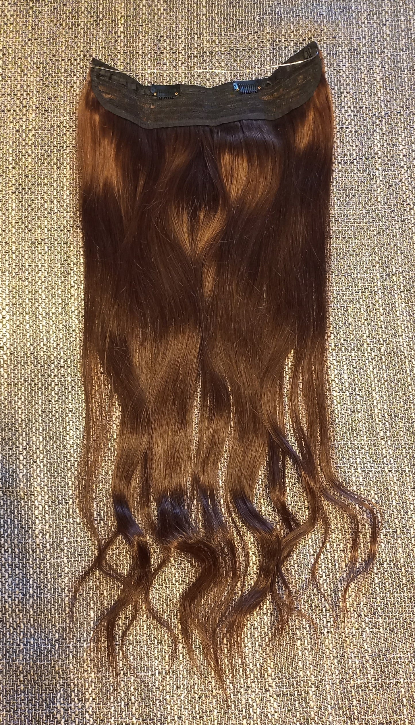 Flip In Echthaar Extension mit Clips Braun