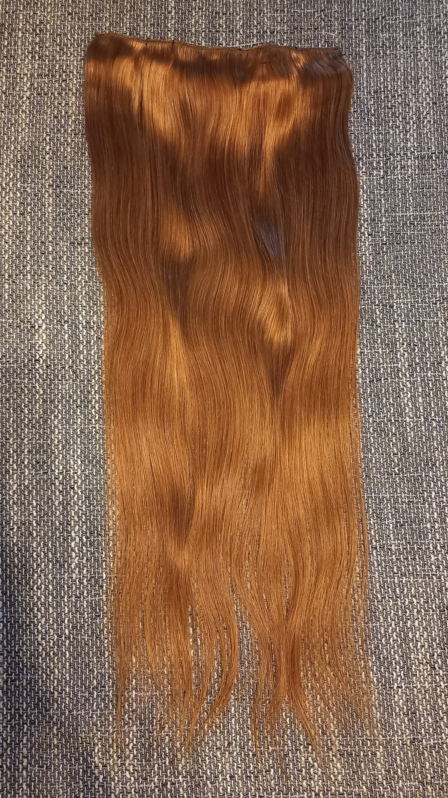 Flip In Echthaar Extensions mit Clips Hellbraun