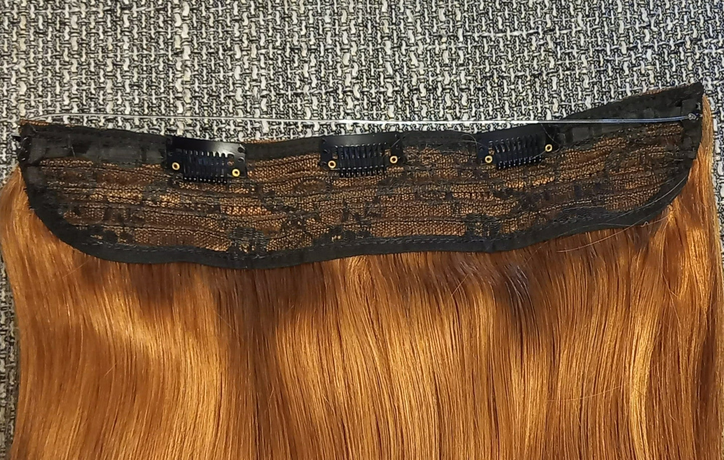 Flip In Echthaar Extensions mit Clips Hellbraun