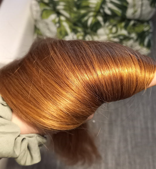 Flip In Echthaar Extensions mit Clips Hellbraun