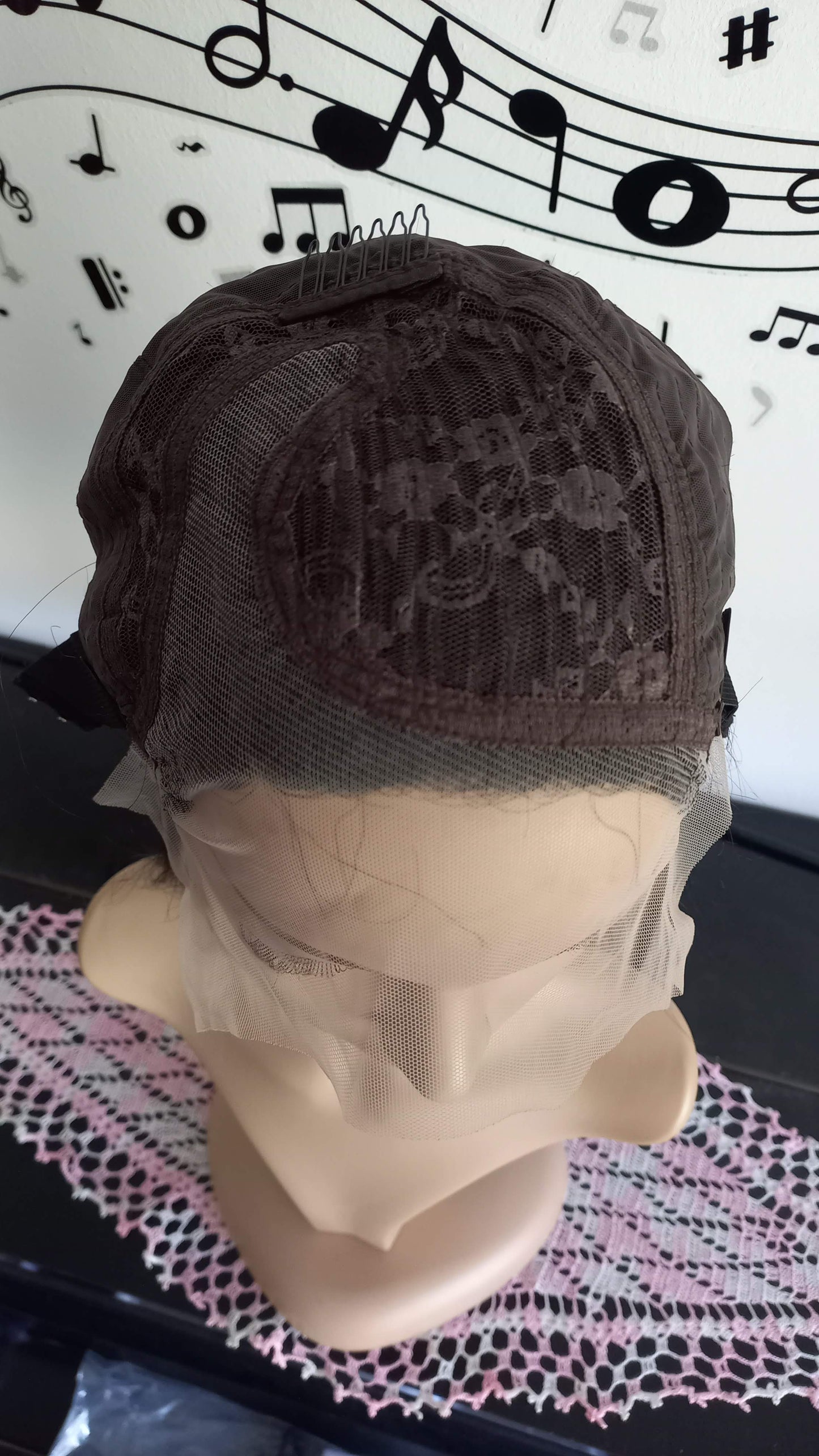 Bob Gerade Echthaar Perücke Side-Part Schwarz Braun