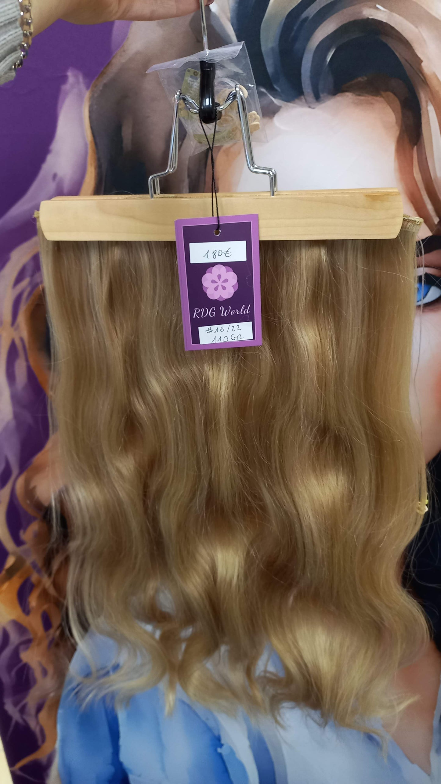 Clip In Virgin Russisches Echthaar Extensions Goldblond mit Draht Flip In
