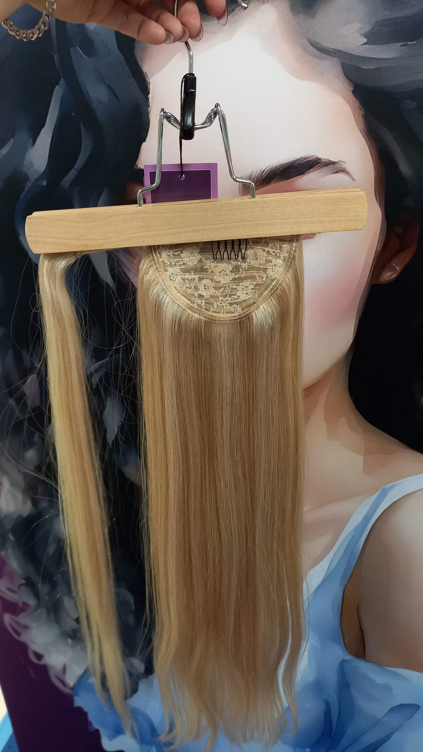 Pferdeschwanz Ponytail Clip In Virgin Russisches Echthaar Extensions Blond