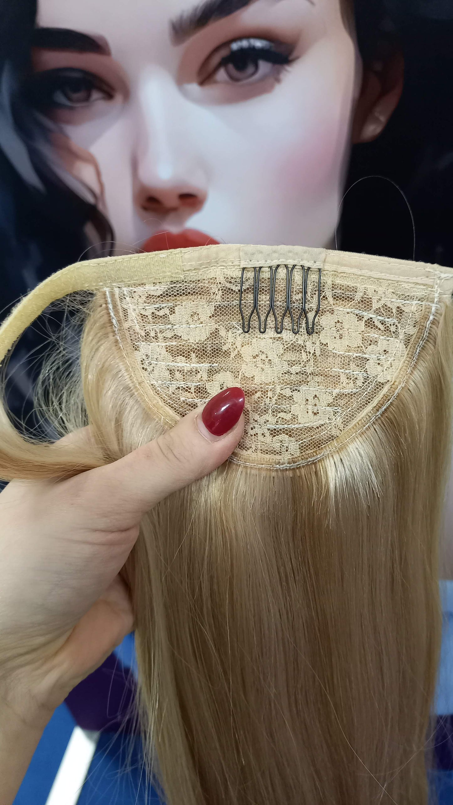 Pferdeschwanz Ponytail Clip In Virgin Russisches Echthaar Extensions Blond