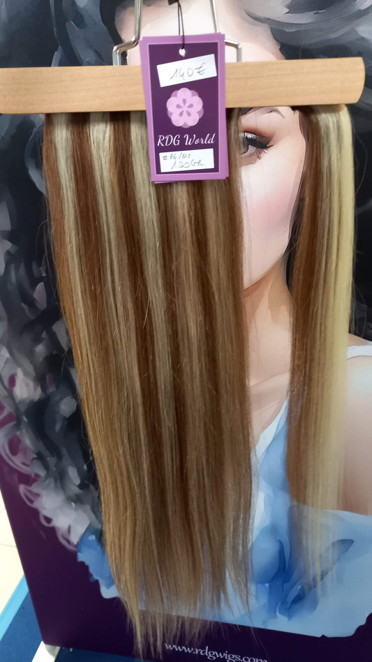 Pferdeschwanz Ponytail Clip In Russisches Echthaar Extensions P6/613 Blond Braun