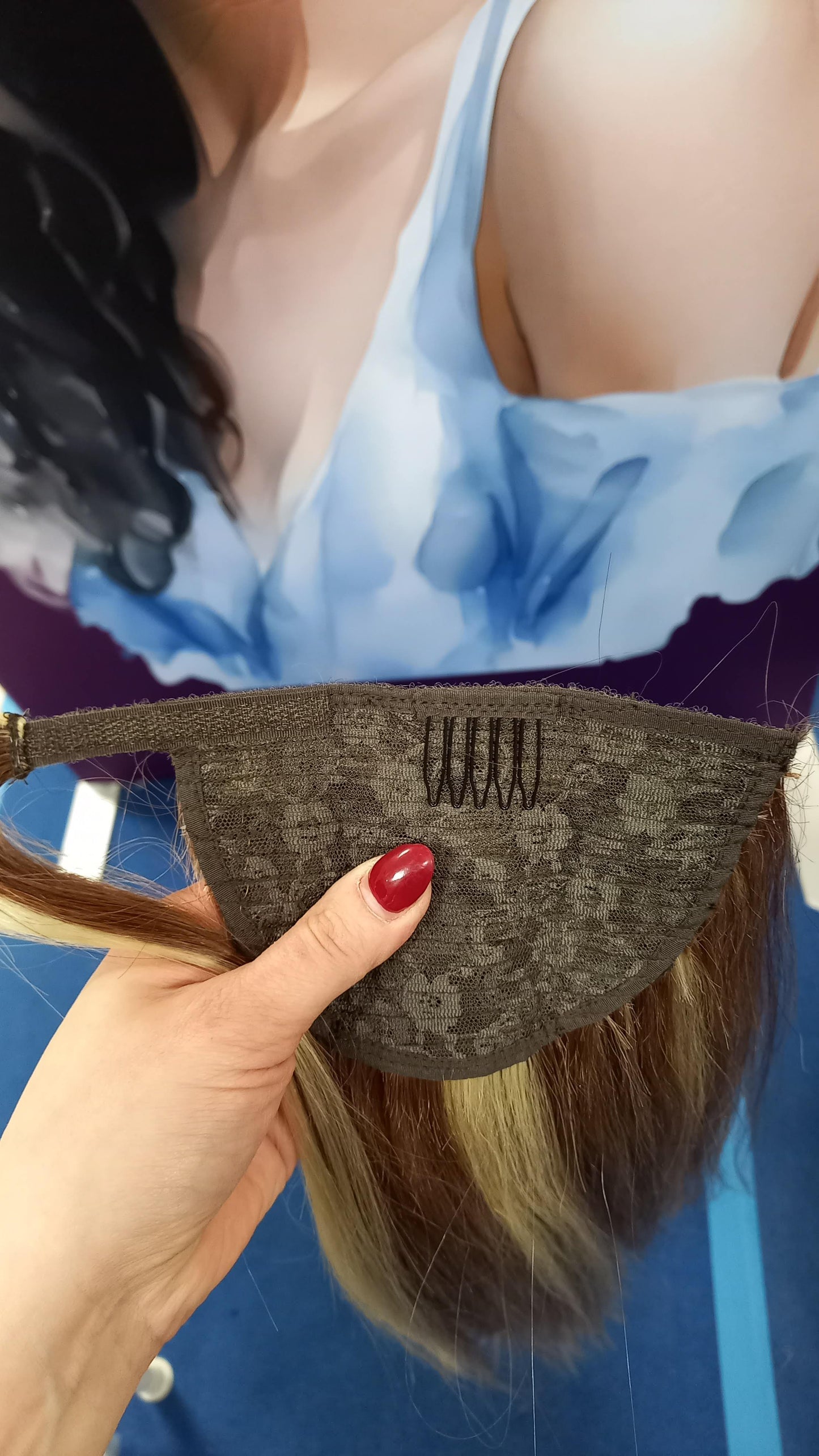 Pferdeschwanz Ponytail Clip In Russisches Echthaar Extensions P6/613 Blond Braun