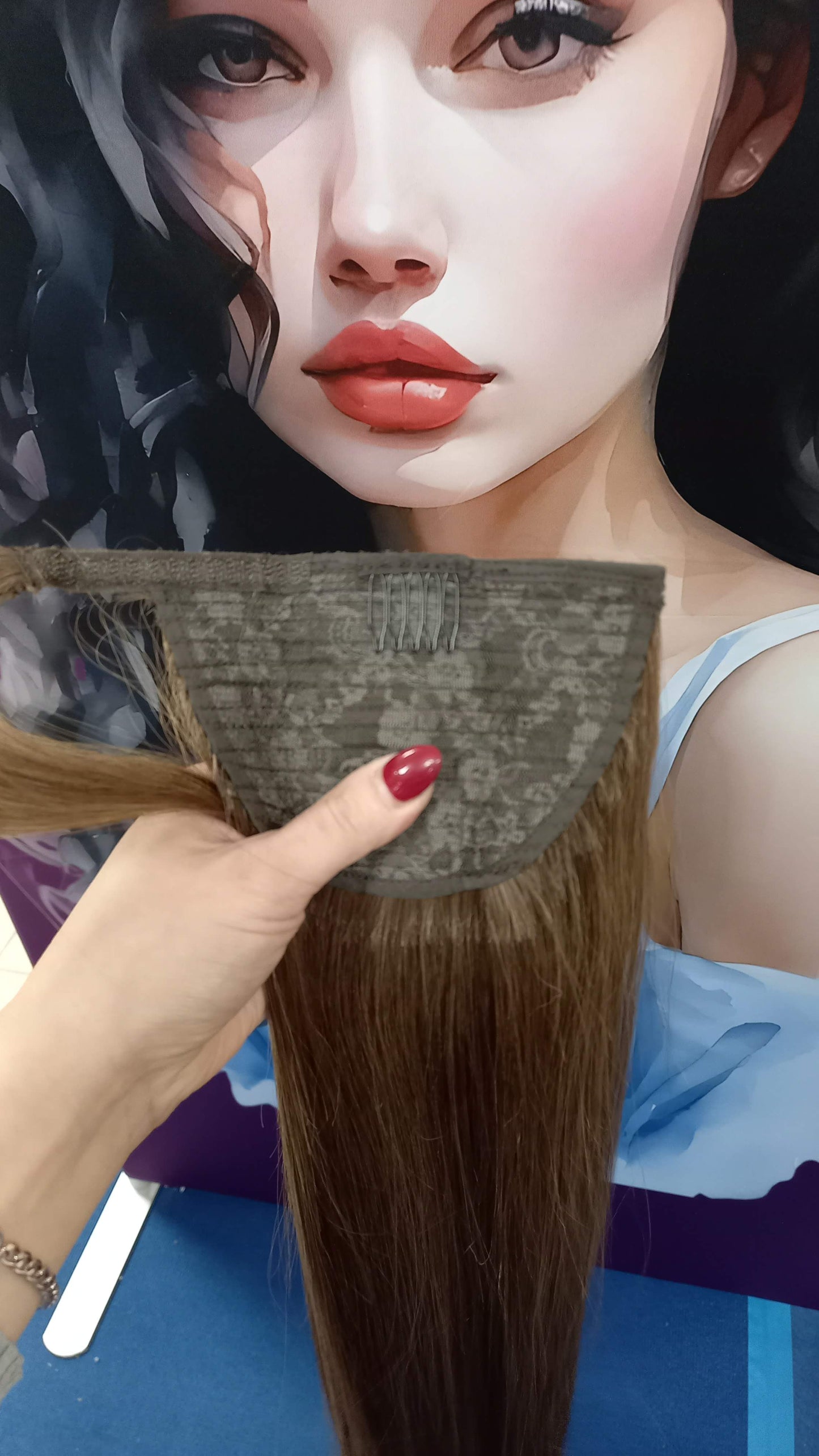 Pferdeschwanz Ponytail Clip In Russisches Echthaar Extensions Kastanien
