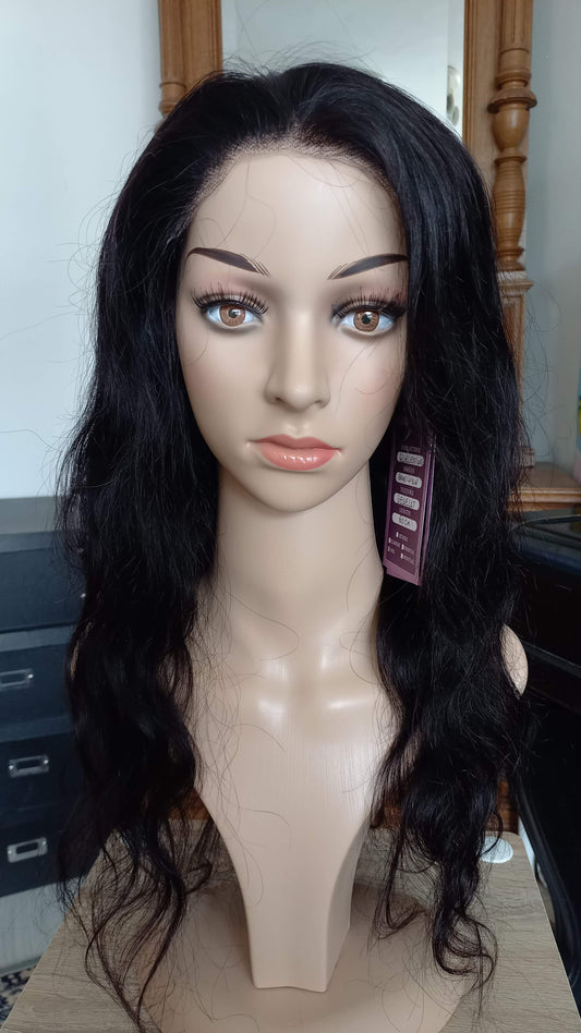Body Wave Glueless Human Hair Wig Black Brown 5x5