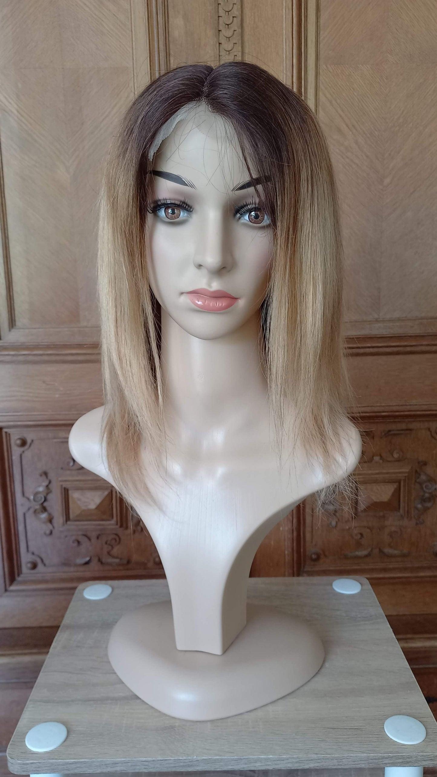 Bob Echthaarperücke T-Part Blond