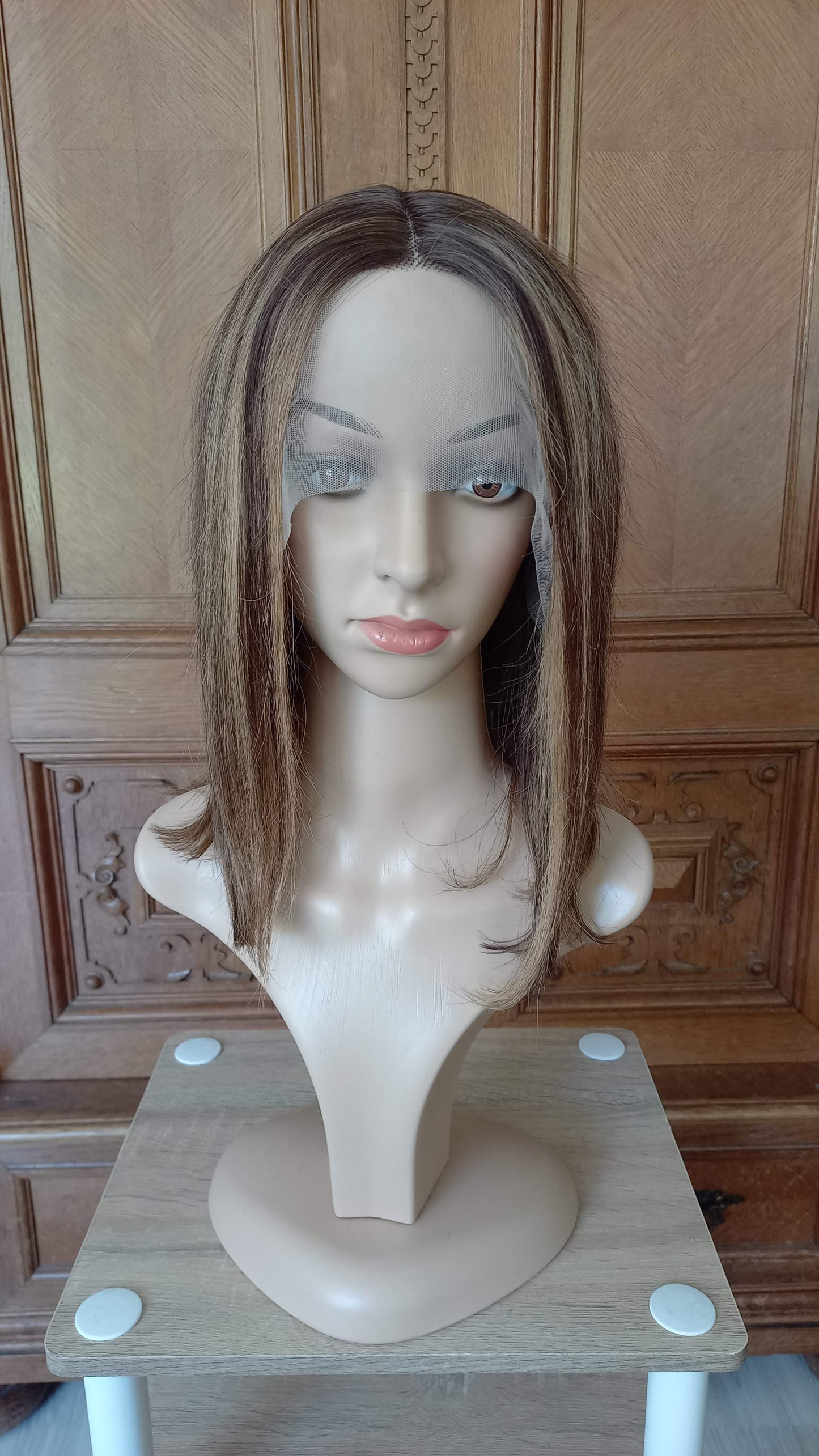 Bob Echthaarperücke T-Part Ombre Blond