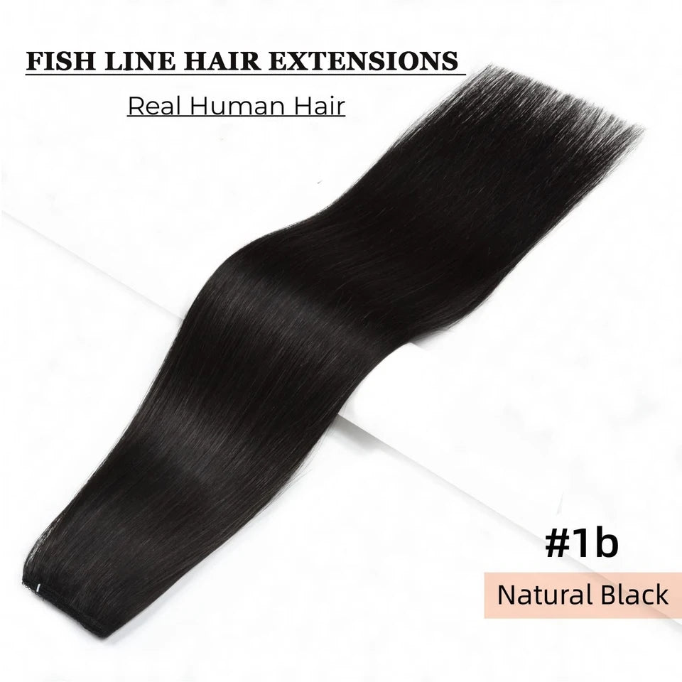 Flip In Echthaar Extensions mit Clips Schwarzbraun