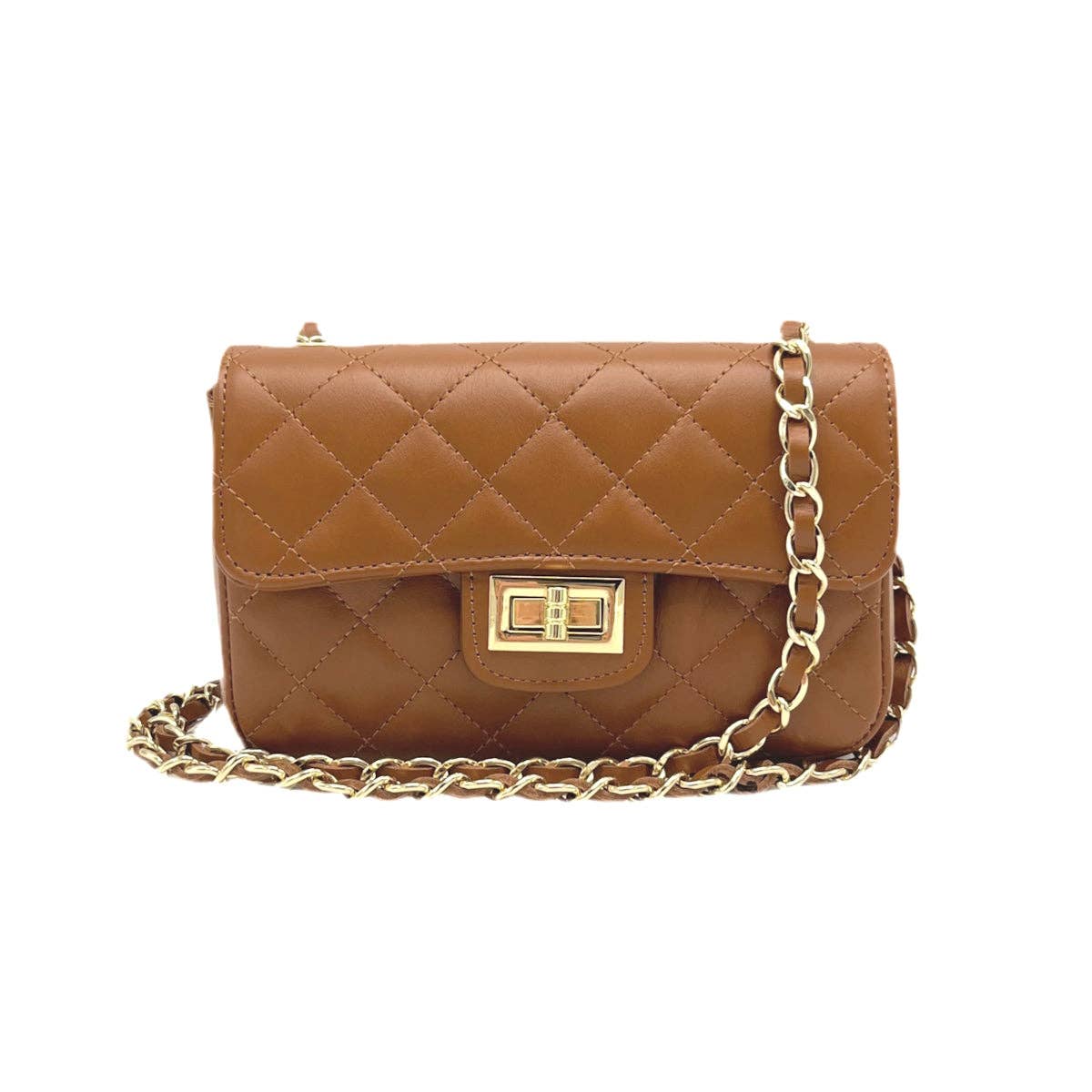 Suie Valentini srl - Genuine leather chain bag, small size, Made in Italy, art. 112492: Rusty Red