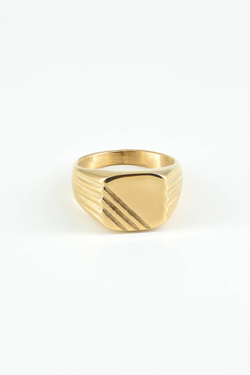 Eleganter Edelstahl-Ring Gold 4TG55 | BYREN ÉLINE L'ATELIER