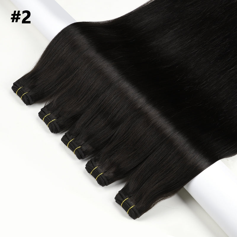 Premium Machine Weft Virgin Russisches Glattes Echthaar Tressen 100 Gr