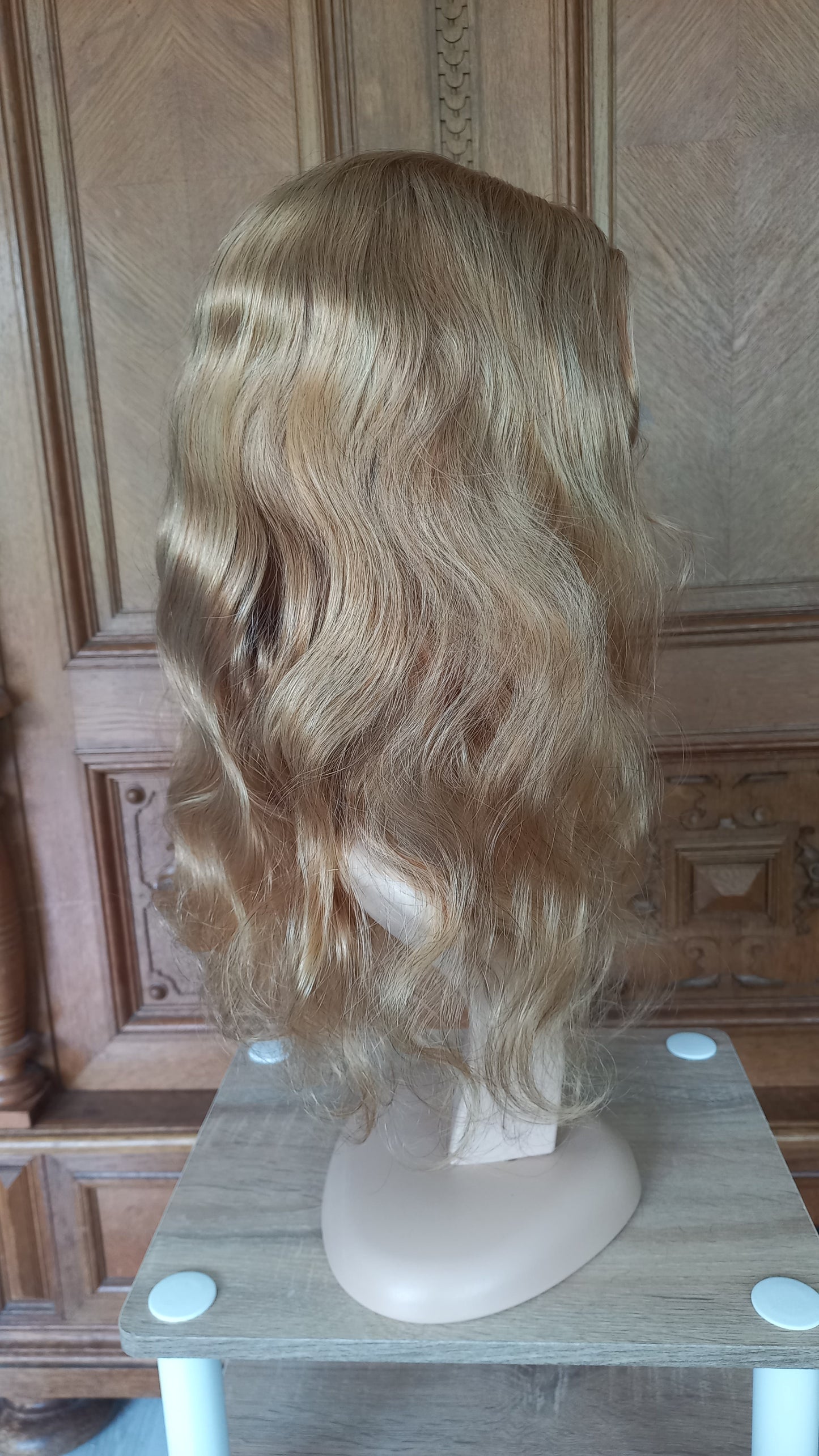 Körper Welle T-Part Echthaarperücke Ashblond 45 cm