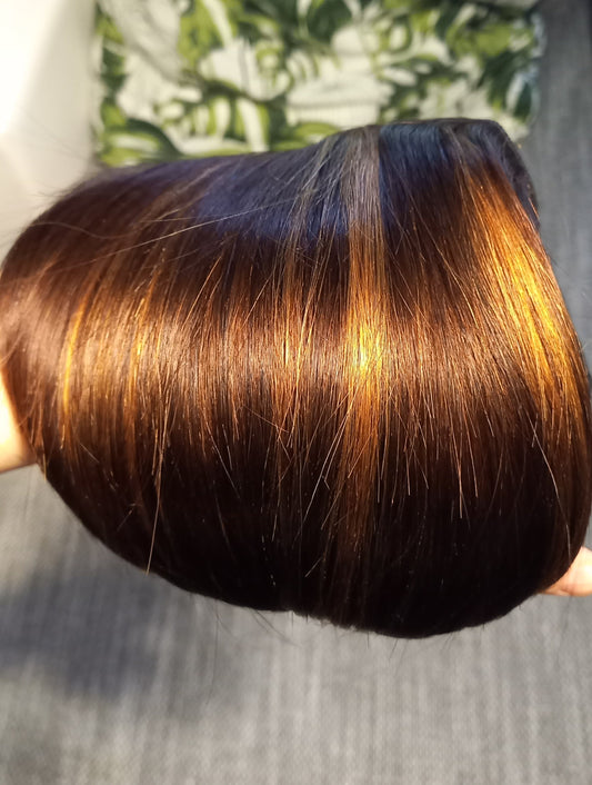 Flip In Echthaar Extensions Ombre Braun Blond mit Clips