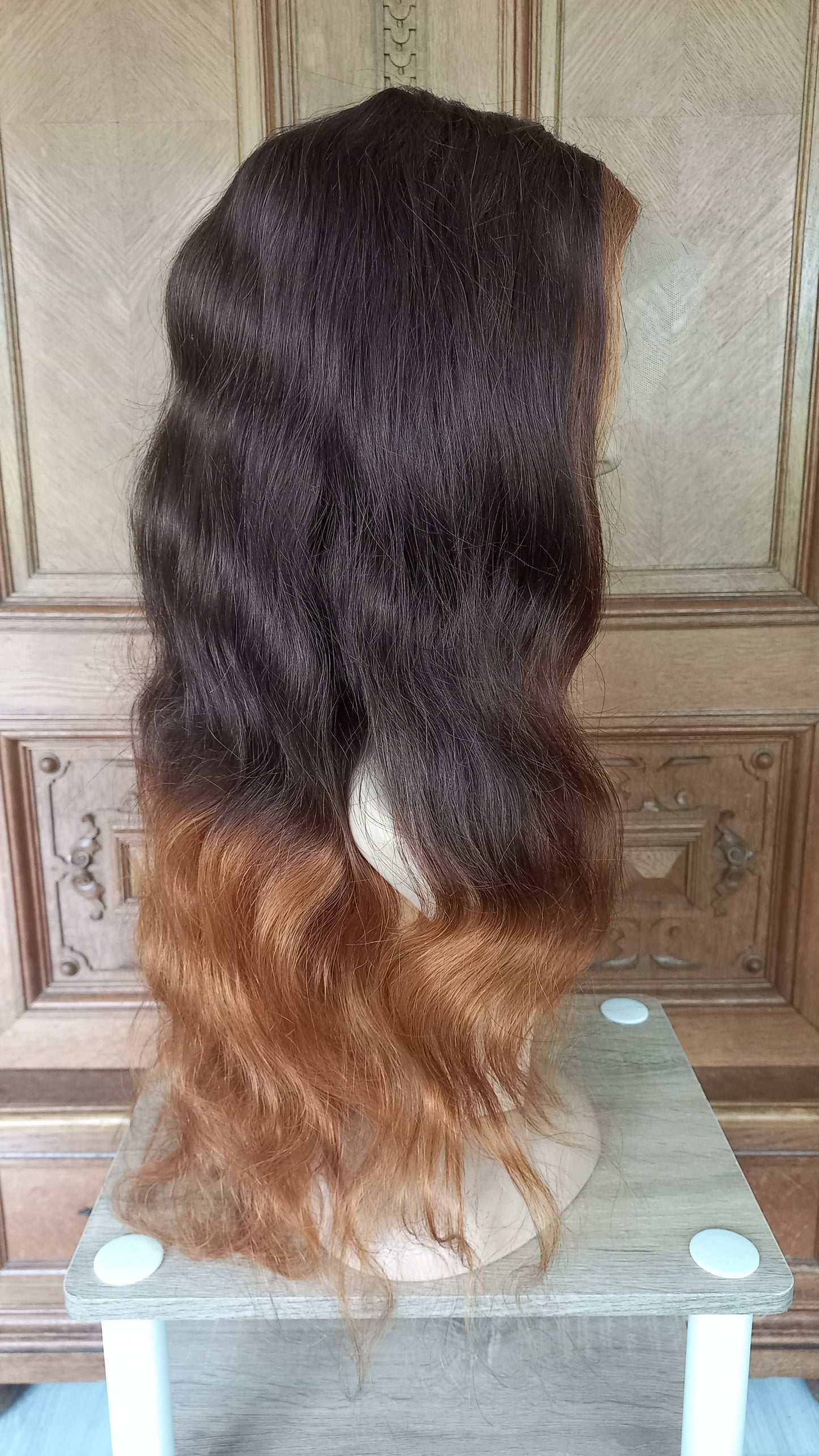 Körper Welle Echthaarperücke Ombre Braun 60 cm