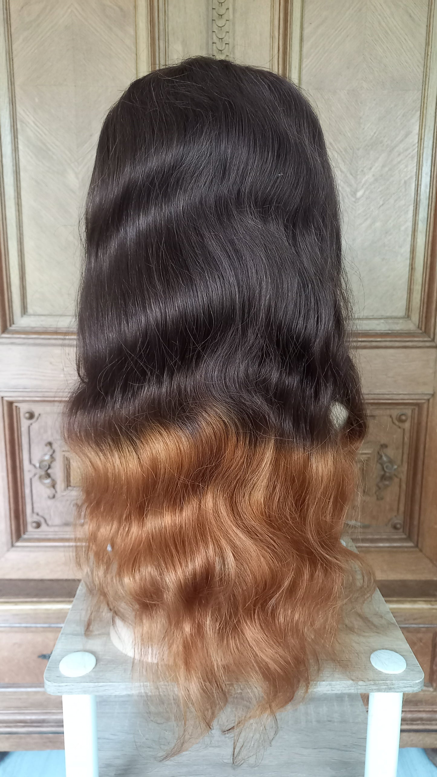 Körper Welle Echthaarperücke Ombre Braun 60 cm