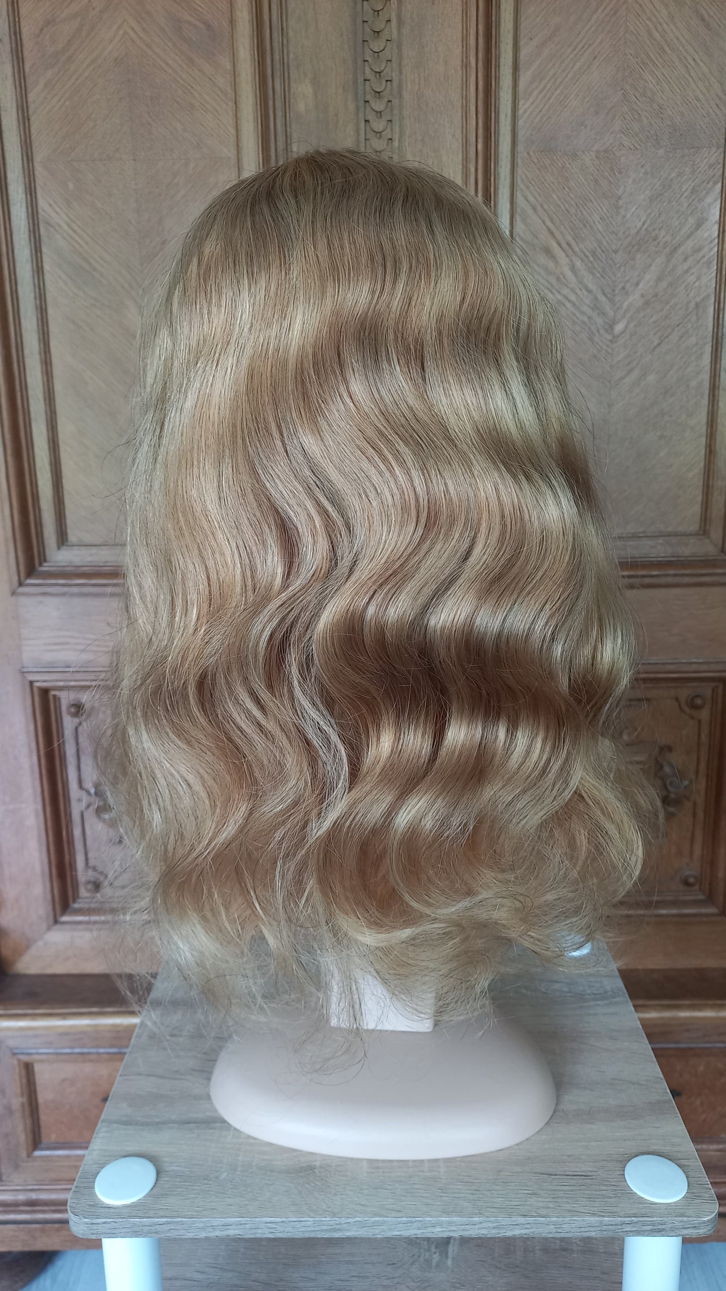 Körper Welle T-Part Echthaarperücke Ashblond 45 cm