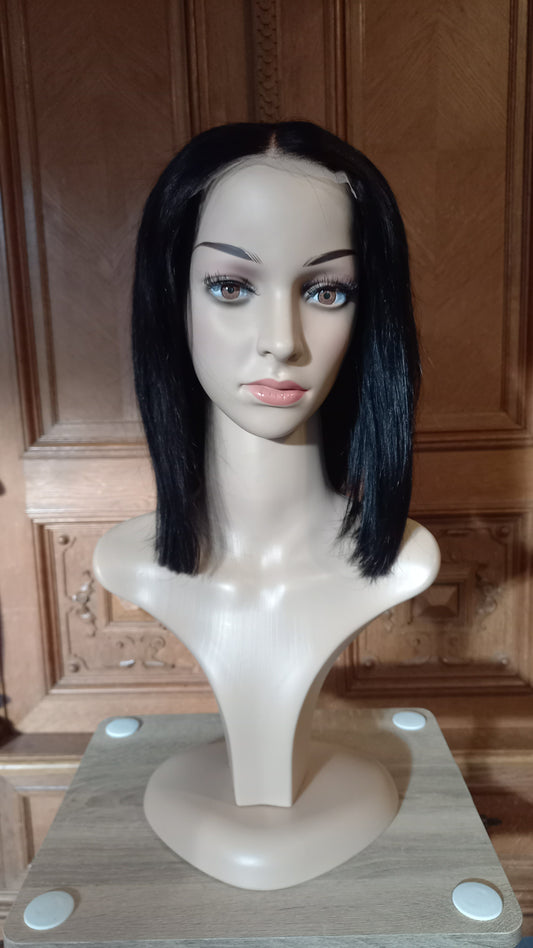 Bob Straight Glueless Human Hair Wig Black Brown