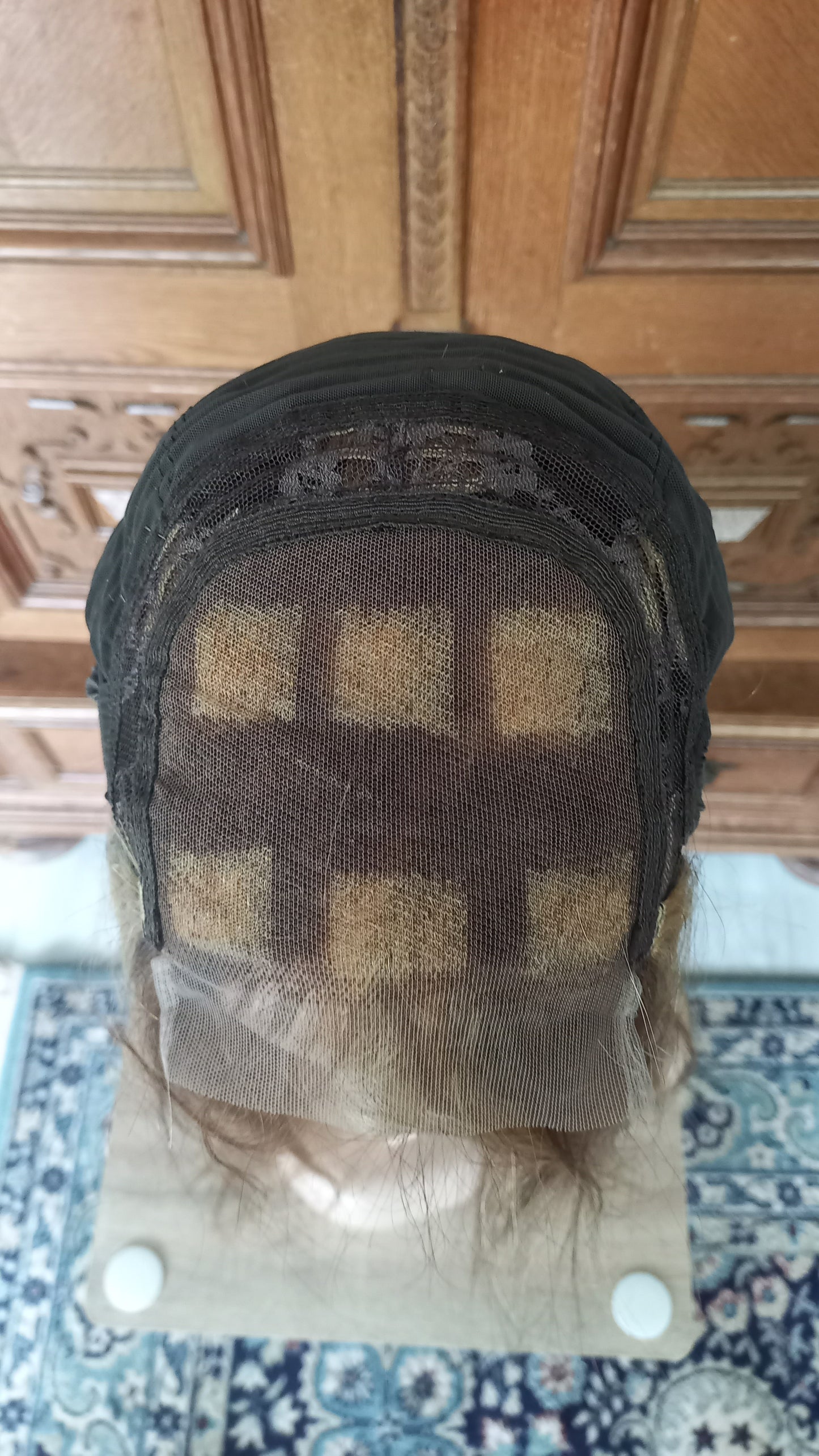 Gerade Echthaar Perücke Highlight Honig Blond 4x4