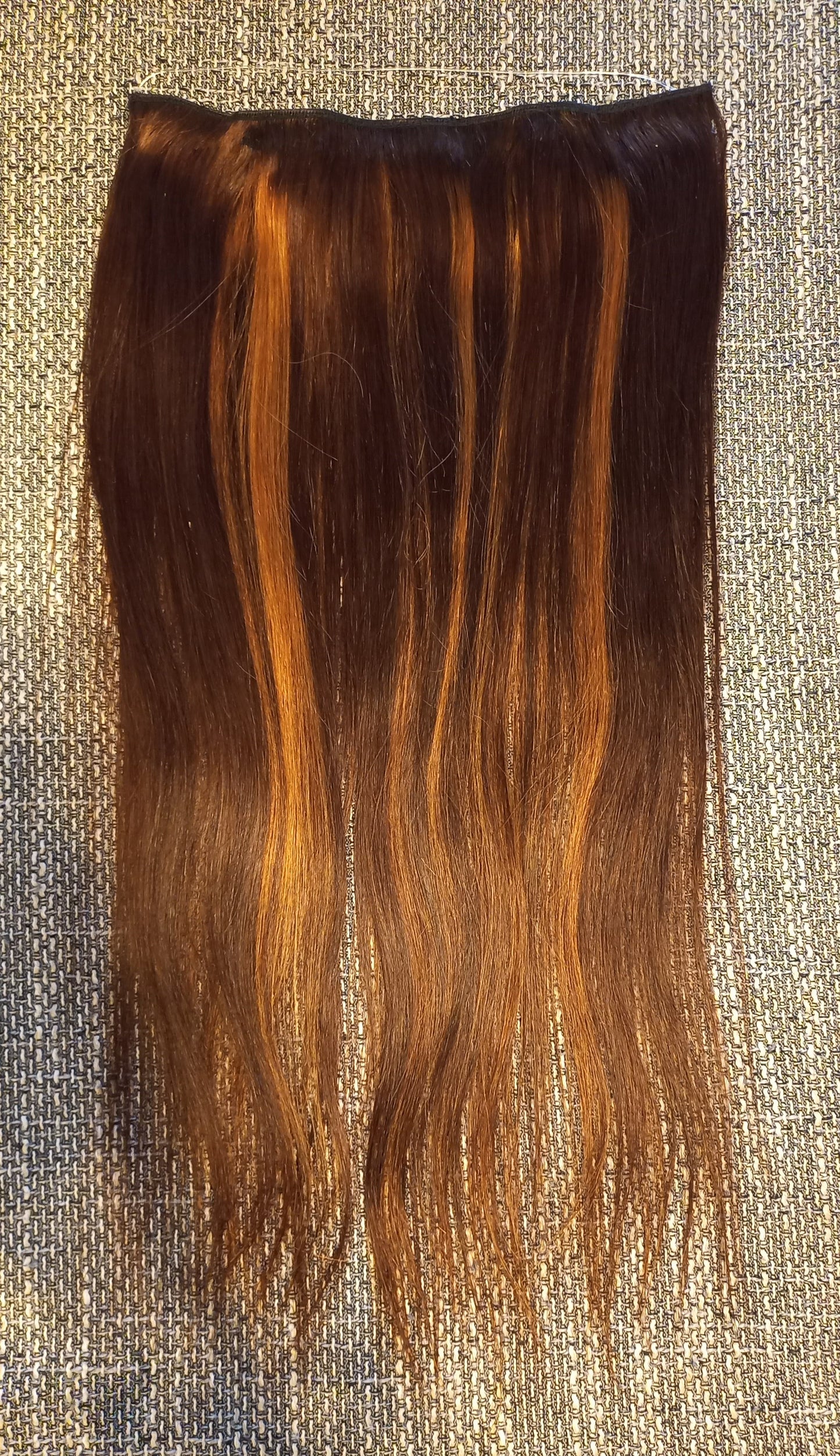 Flip In Echthaar Extensions Ombre Braun Blond mit Clips