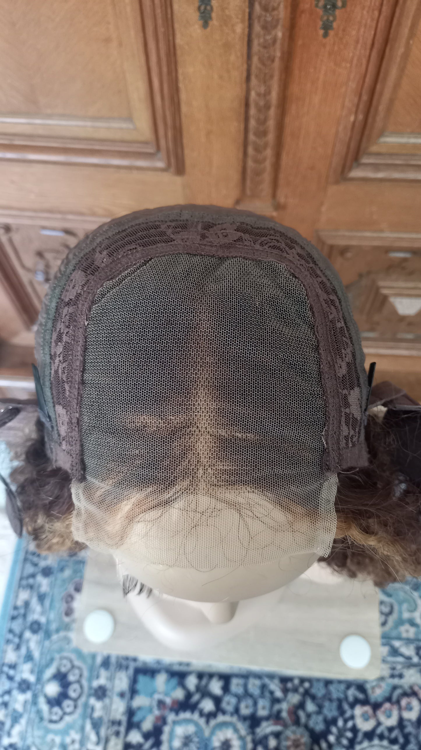 Kinky Lockiges Echthaarperücke Highlight Honig Blond Braun