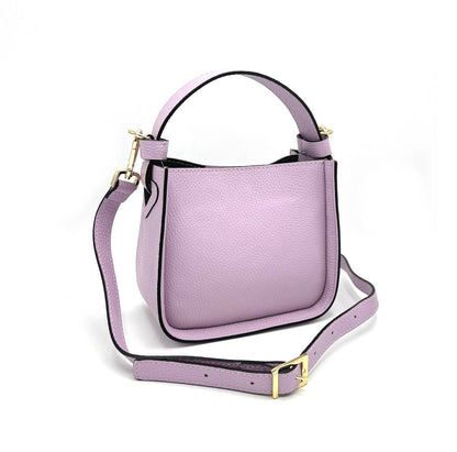 Suie Valentini srl - Genuine leather handbag, Made in Italy, art. 112303: Lilac