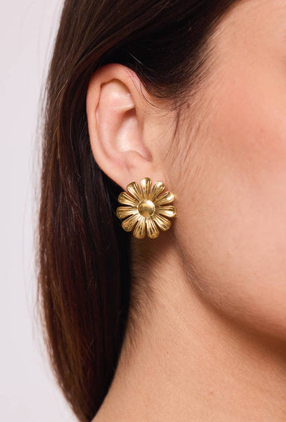 Elegante Edelstahl-Ohrringe Gold 124RX126 | BYREN ÉLINE L'ATELIER