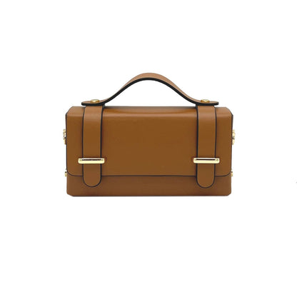 Suie Valentini srl - Genuine leather mini clutch bag with chain, Made in Italy, art. 112591: Bordeaux