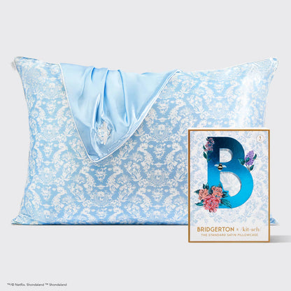 Kitsch x Bridgerton Satin Cushion Cover//Toile De Blue