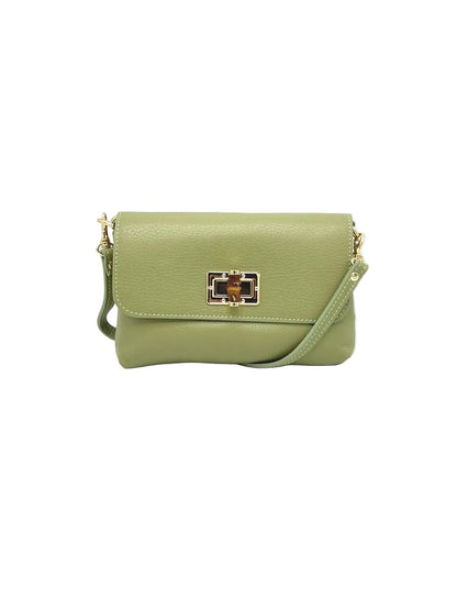 Suie Valentini srl - Summer Collection, Women's Mini Flap Crossbody Bag in Genuine Leather, Made in Italy, Art. 112720: Green