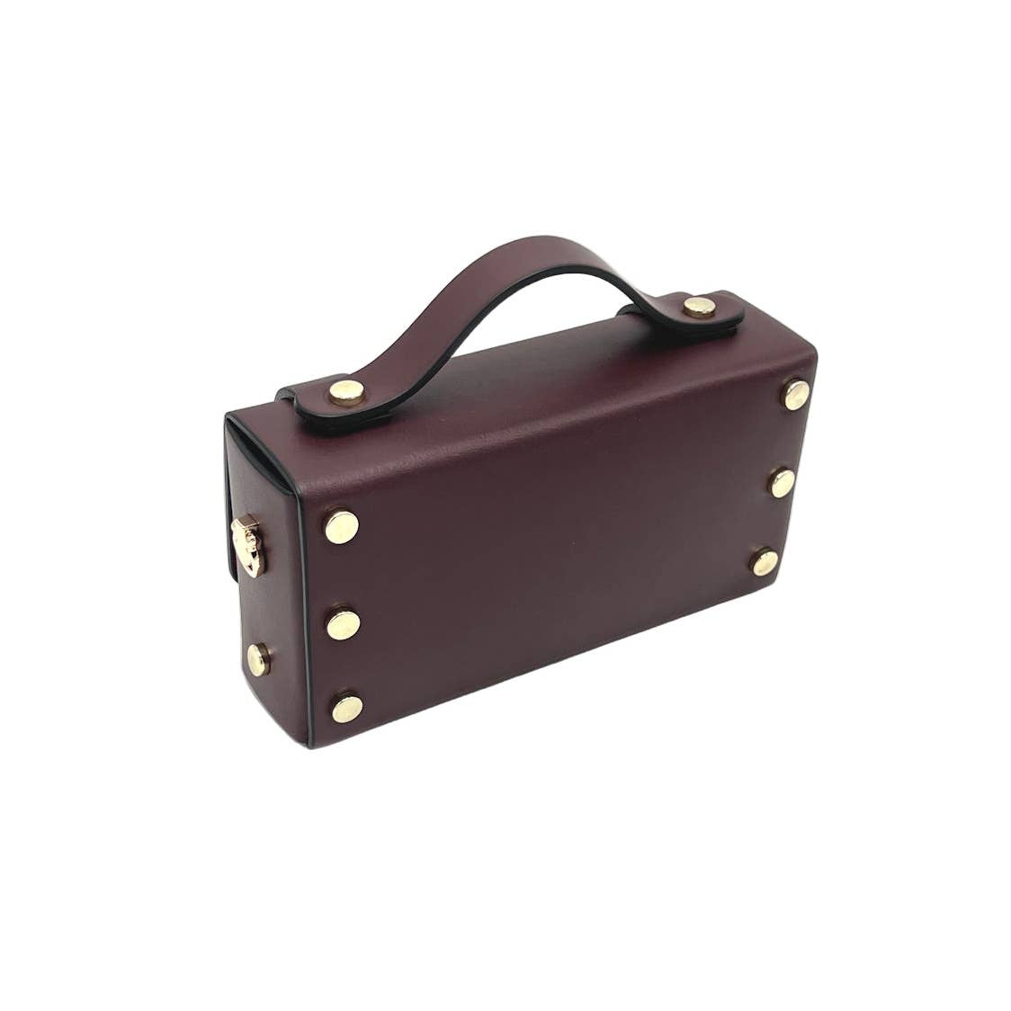 Suie Valentini srl - Genuine leather mini clutch bag with chain, Made in Italy, art. 112591: Bordeaux