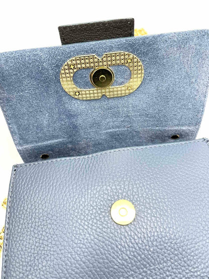 Suie Valentini srl - Genuine Leather Shoulder Bag, MINI size, Made in Italy, Art. 112413: Light Blue