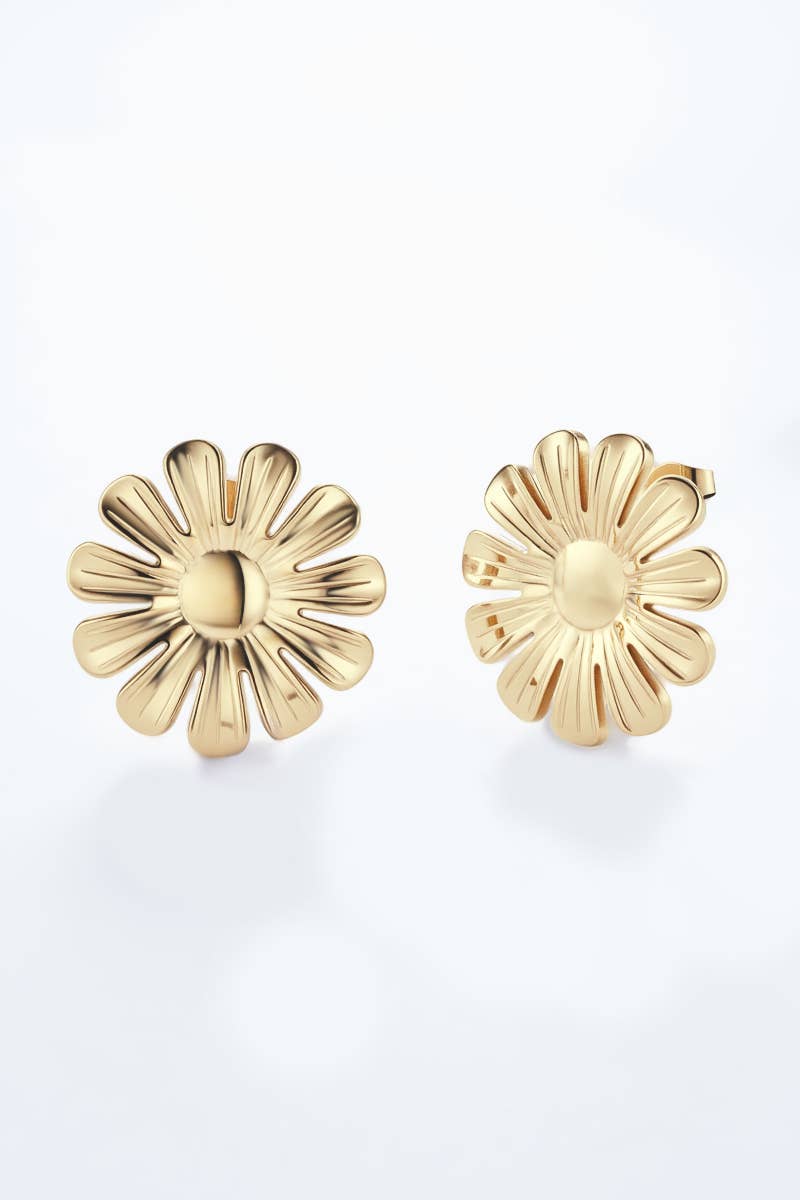 Elegante Edelstahl-Ohrringe Gold 124RX126 | BYREN ÉLINE L'ATELIER