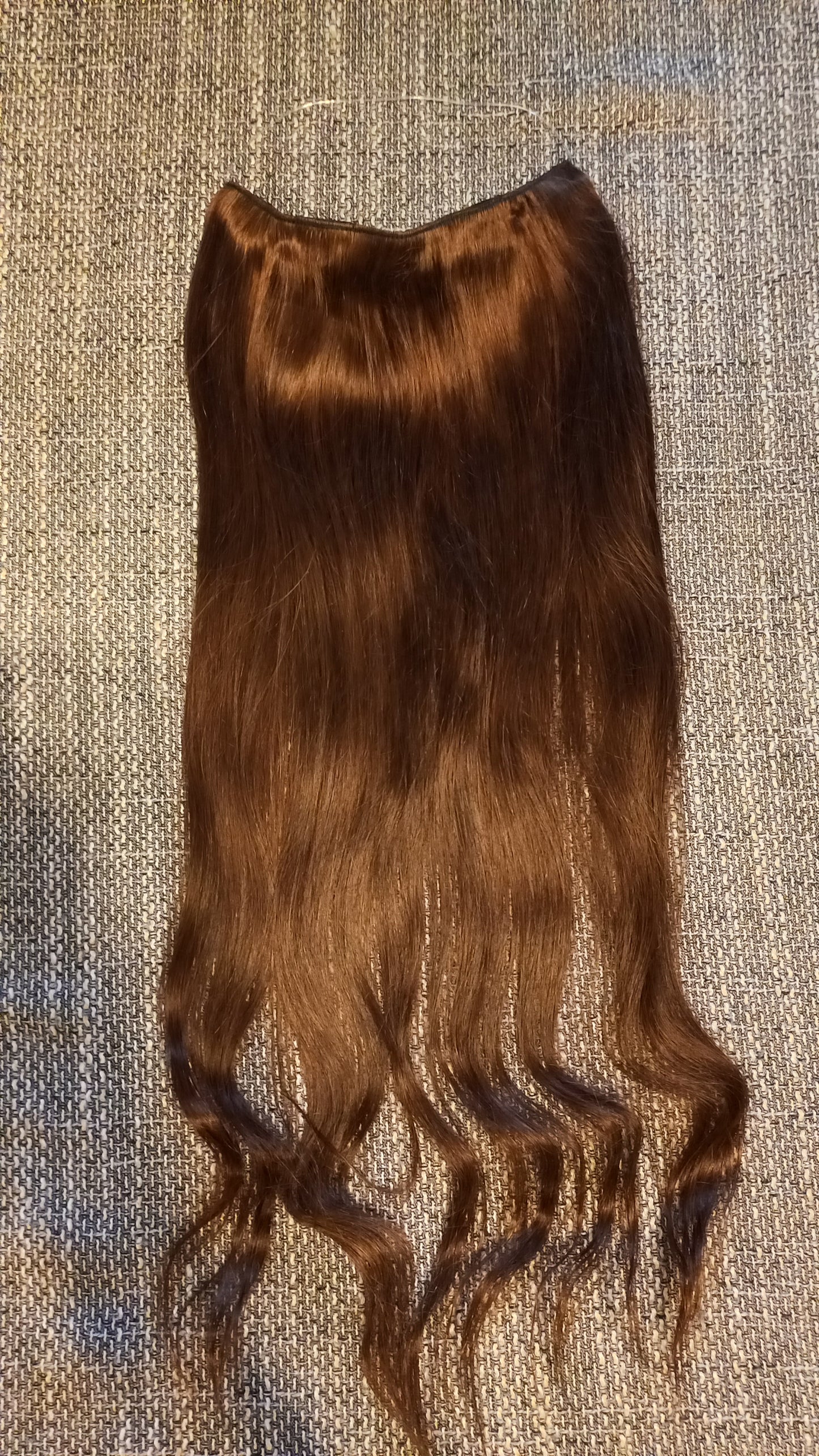 Flip in human hair extension with clips brown 