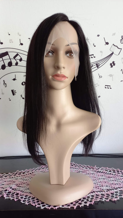 Bob Straight Human Hair Wig Side-Part Black Brown