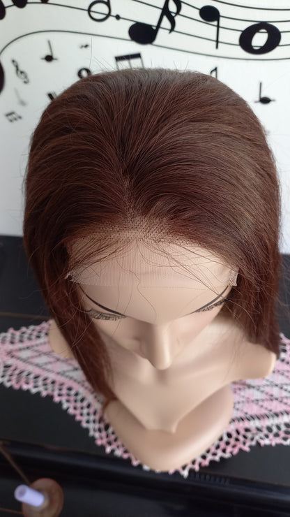 Straight Glueless Human Hair Wig Dark Blonde 