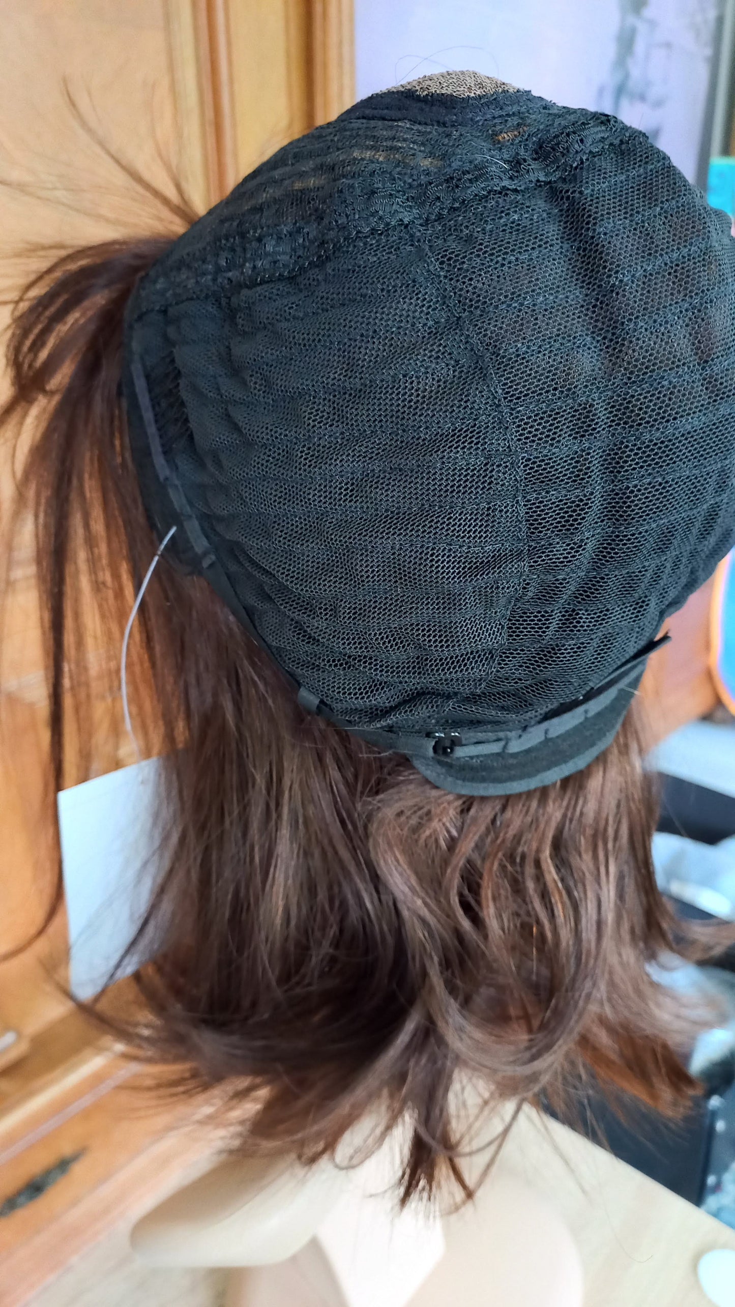 Bob Echthaarperücke Glatt Highlight Blond Braun