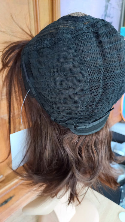 Bob Echthaarperücke Glatt Highlight Blond Braun