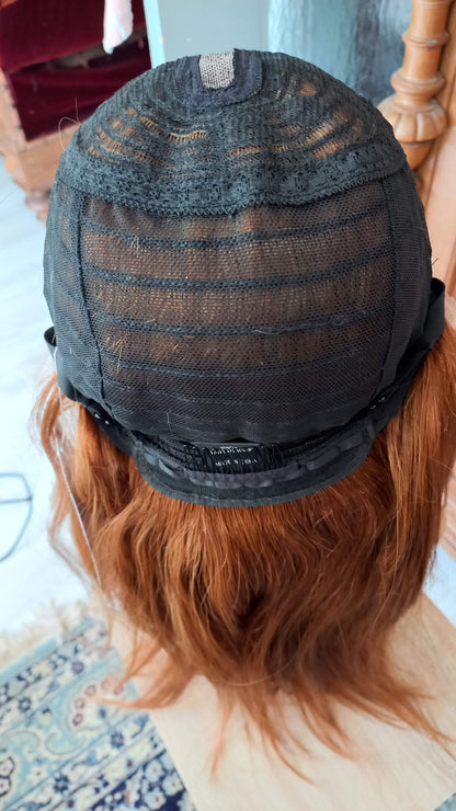Gerade T-Part Echthaar Perücke Highlight Blond Kastanien
