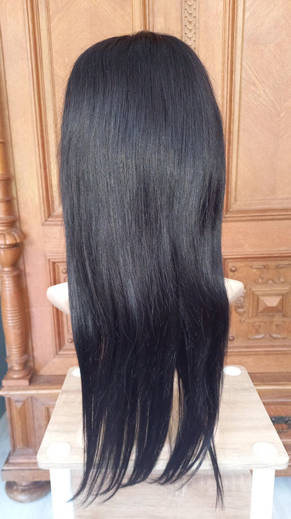 Parrucca di capelli umani Remy con parte a T in pizzo frontale