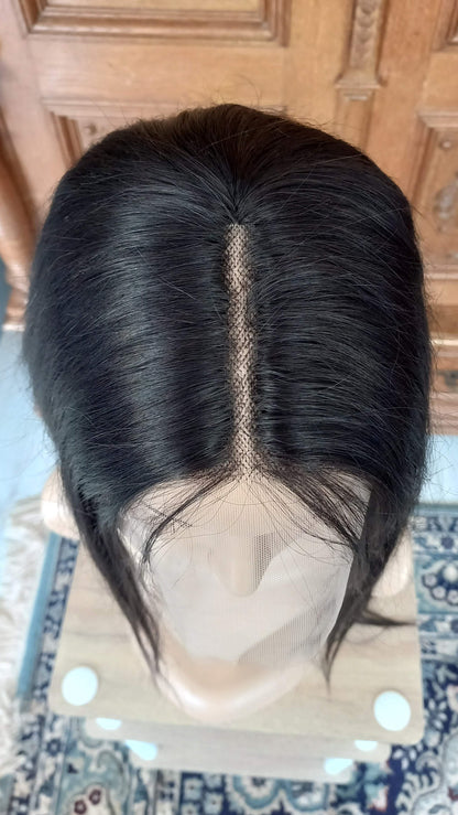 Parrucca di capelli umani Remy con parte a T in pizzo frontale