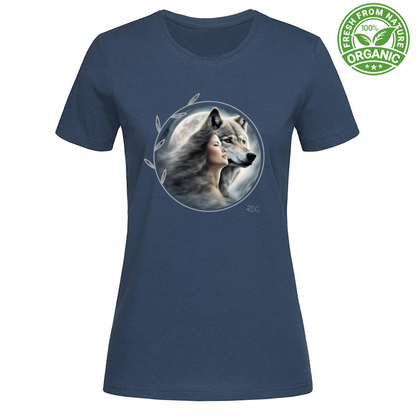 Organic T-Shirt Wolf Moon Woman RDG