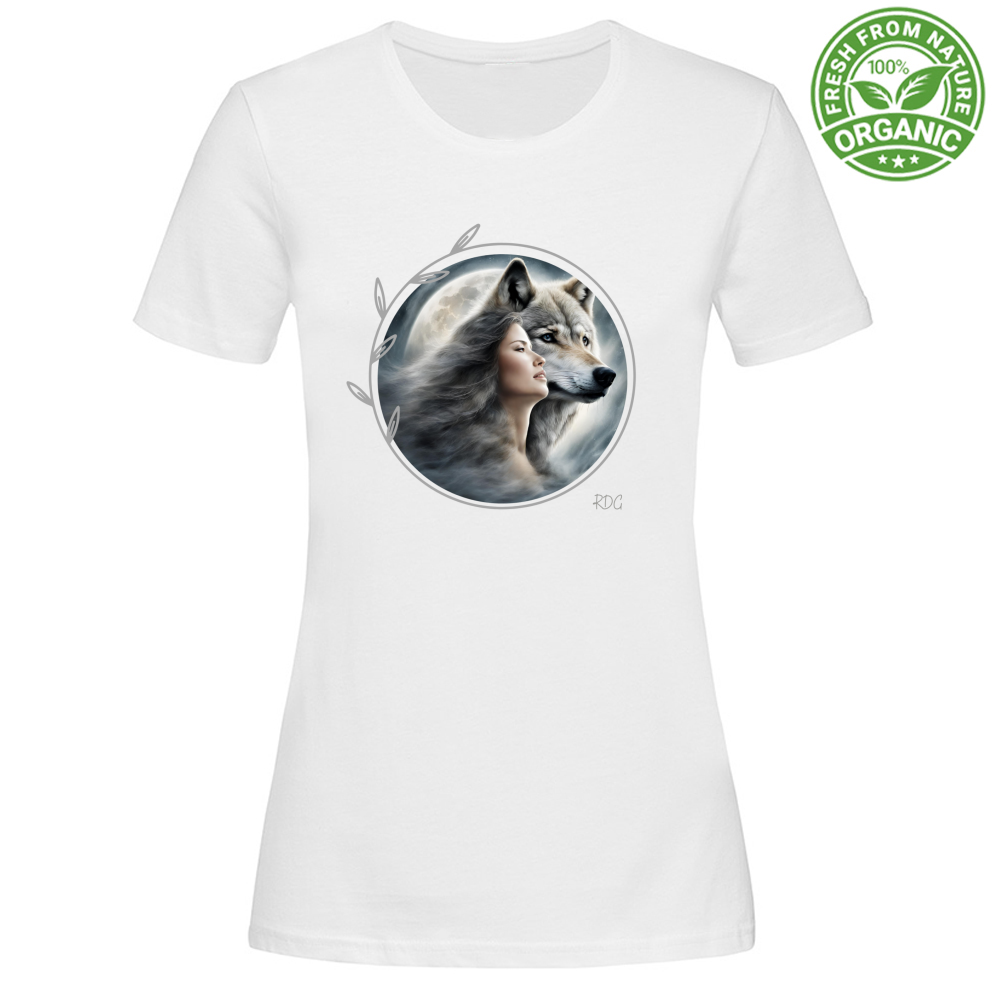 Organic T-Shirt Wolf Moon Woman RDG