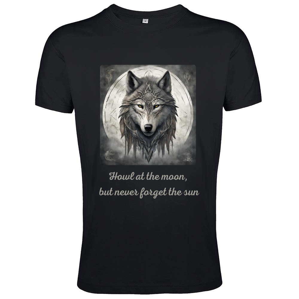 Men's Fit T-Shirts New Moon Wolf RDG