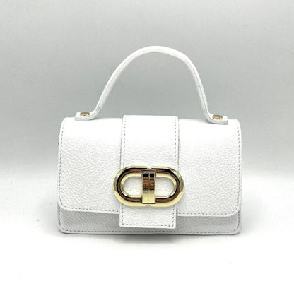 Suie Valentini srl - Genuine Leather Shoulder Bag, MINI size, Made in Italy, Art. 112413: Light Blue