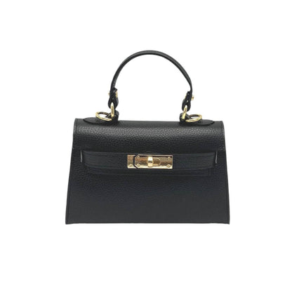 Suie Valentini srl - Genuine leather shoulder bag, Made in Italy, art. 112609: Navy Blue