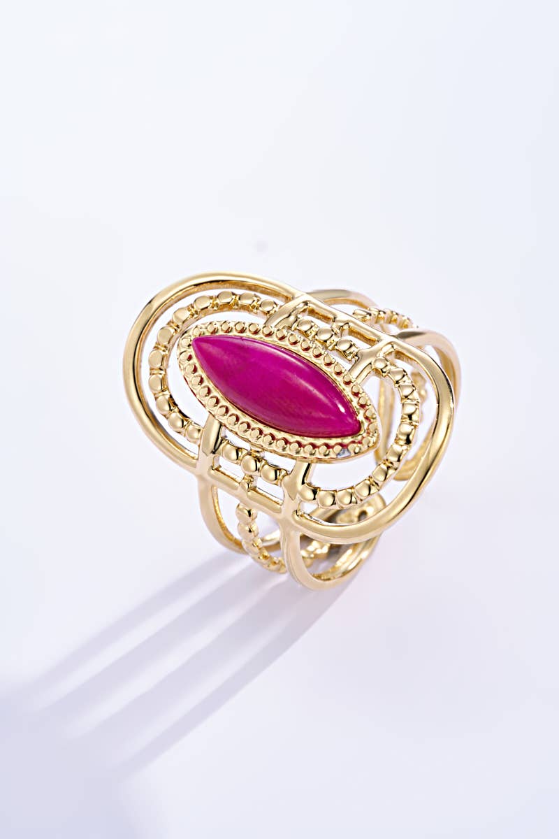 Eleganter Edelstahl-Ring mit blauem Stein 424RX89 | BYREN ÉLINE L'ATELIER