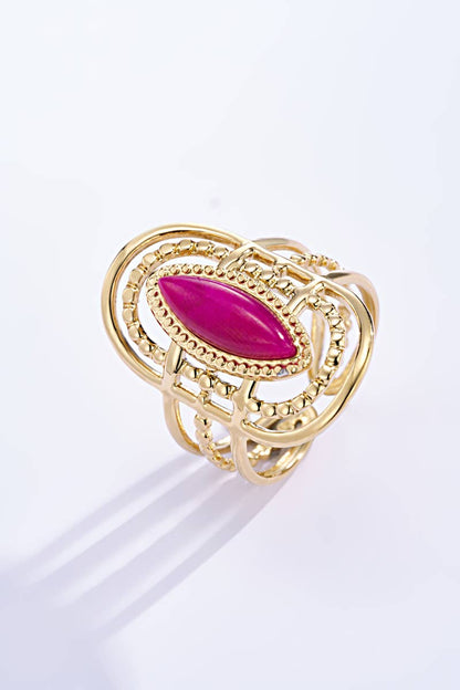 Eleganter Edelstahl-Ring mit blauem Stein 424RX89 | BYREN ÉLINE L'ATELIER